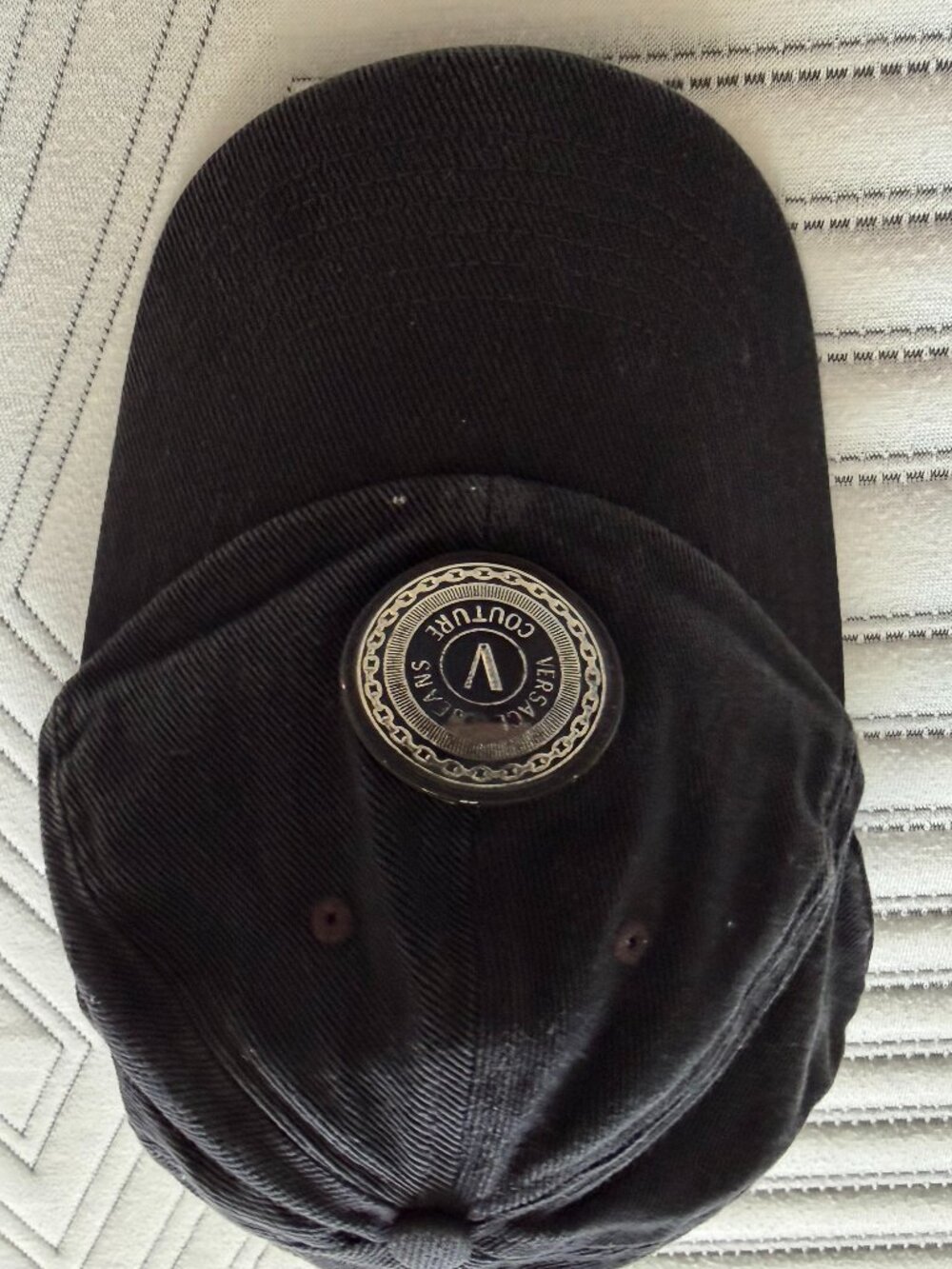 black and gold Versace jeans couture cap